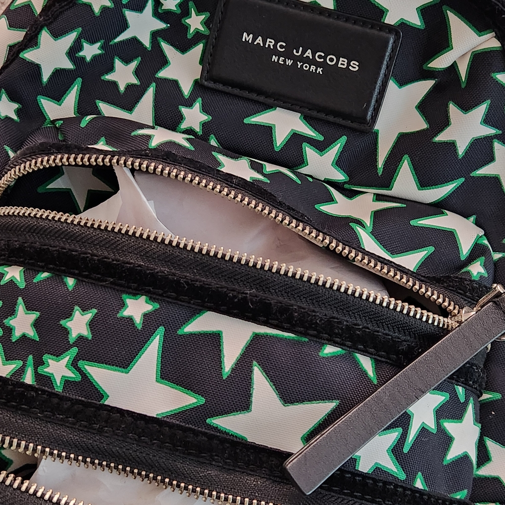 Marc Jacobs Black and Green Star Nylon Mini Backpack - Picture 7 of 9